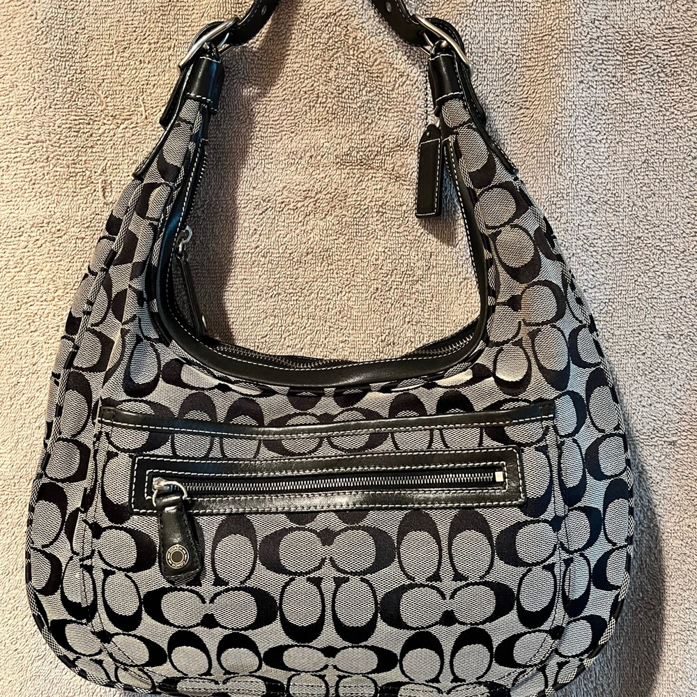 Vintage Coach Signature black handbag